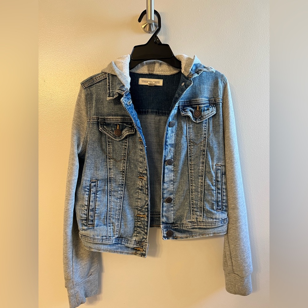 Tucker+Tate girls denim hooded jacket size L/10-12